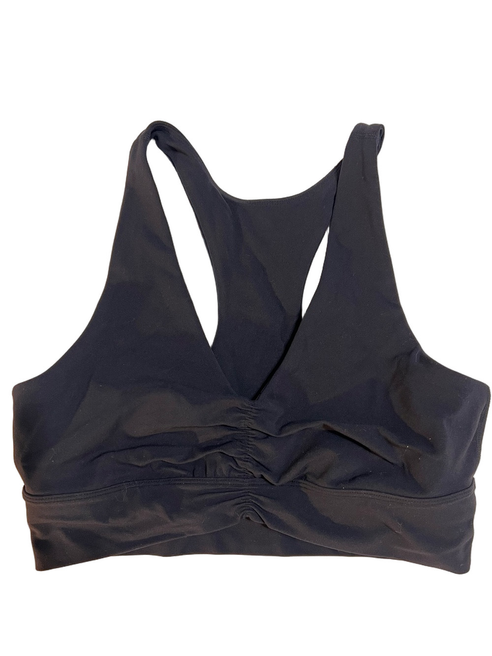 Zella Women’s Black Racerback Scrunch Front Sports Bra - Size Medium